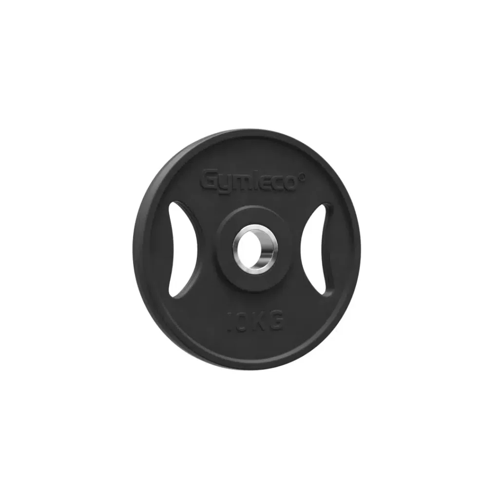 gymleco 10 kg weight plate in black rubber