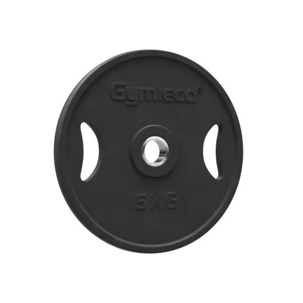 gymleco 15 kg weight plate in black rubber