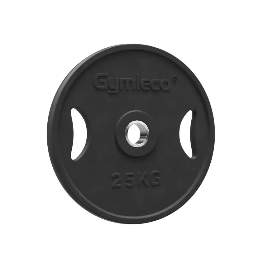 gymleco 25 kg weight plate in black rubber