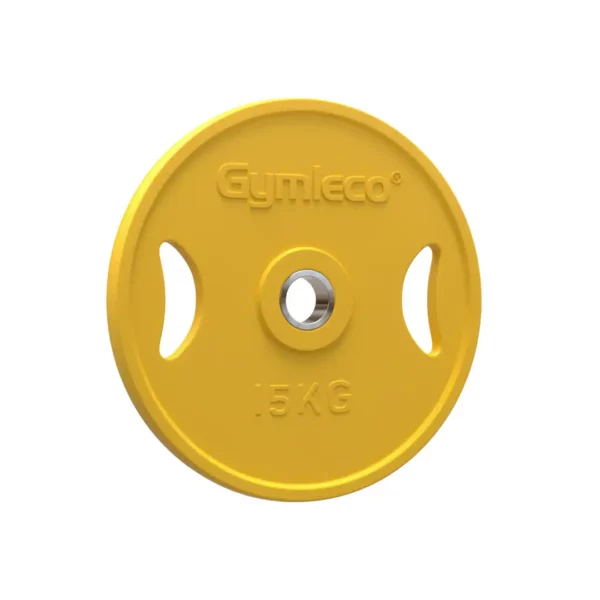 gymleco rubber weight plate 15 kg in yellow