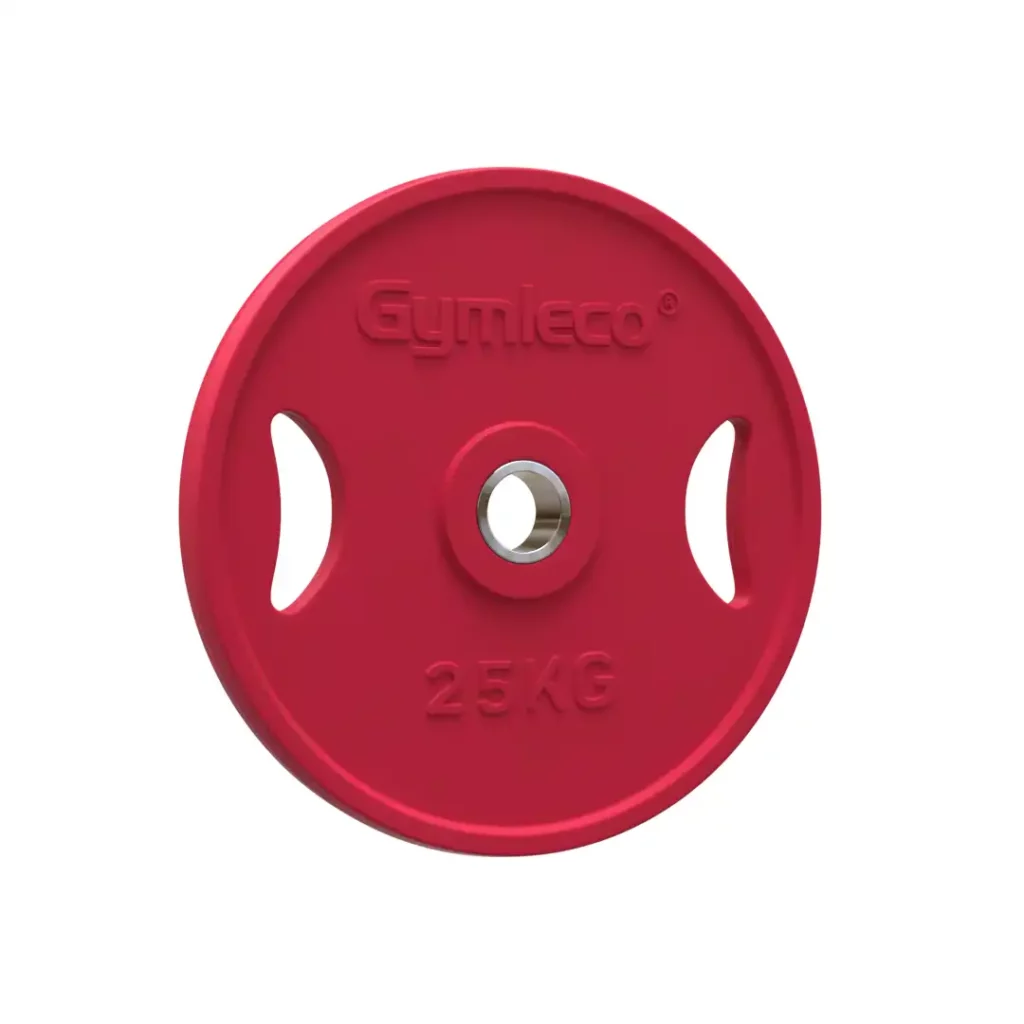 gymleco 25 kg weight plate in rubber and red