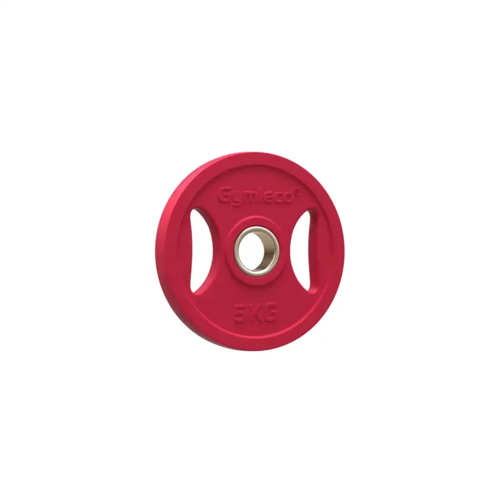 gymleco rubber weightplate in red 5 kg
