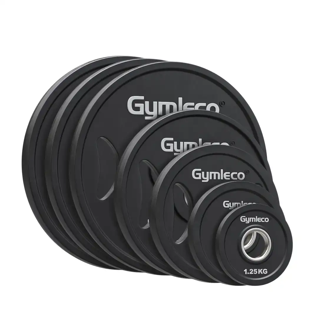 gymleco weight plates in polyurethane group picture
