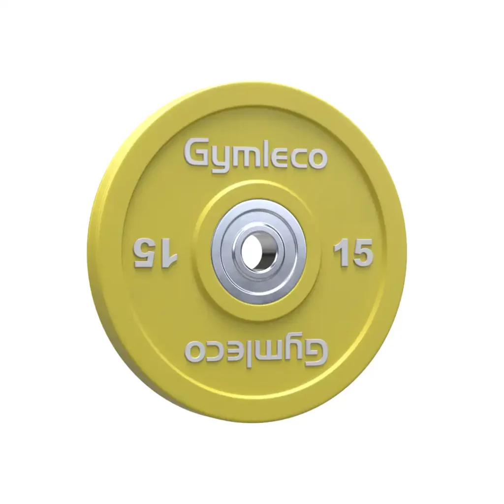 Rubber weights in color in high quality from Gymleco, 15kg