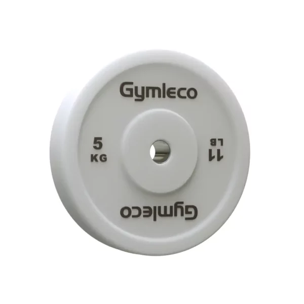 gymleco technique weight plate 5 kg in white