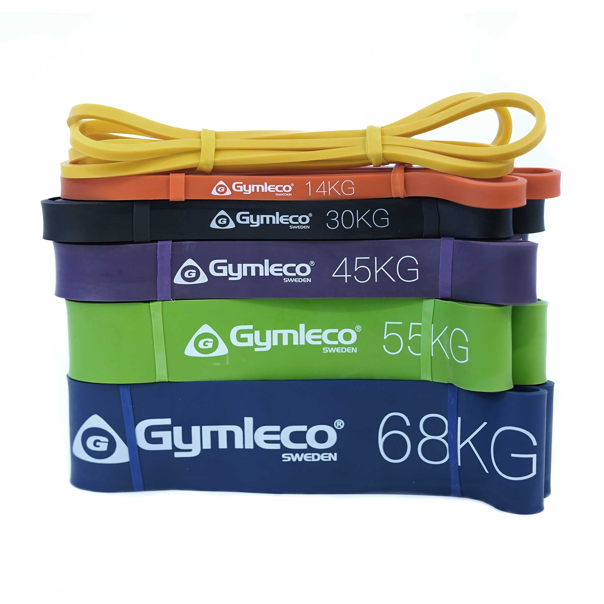 Resistance bands in different weights from Gymleco