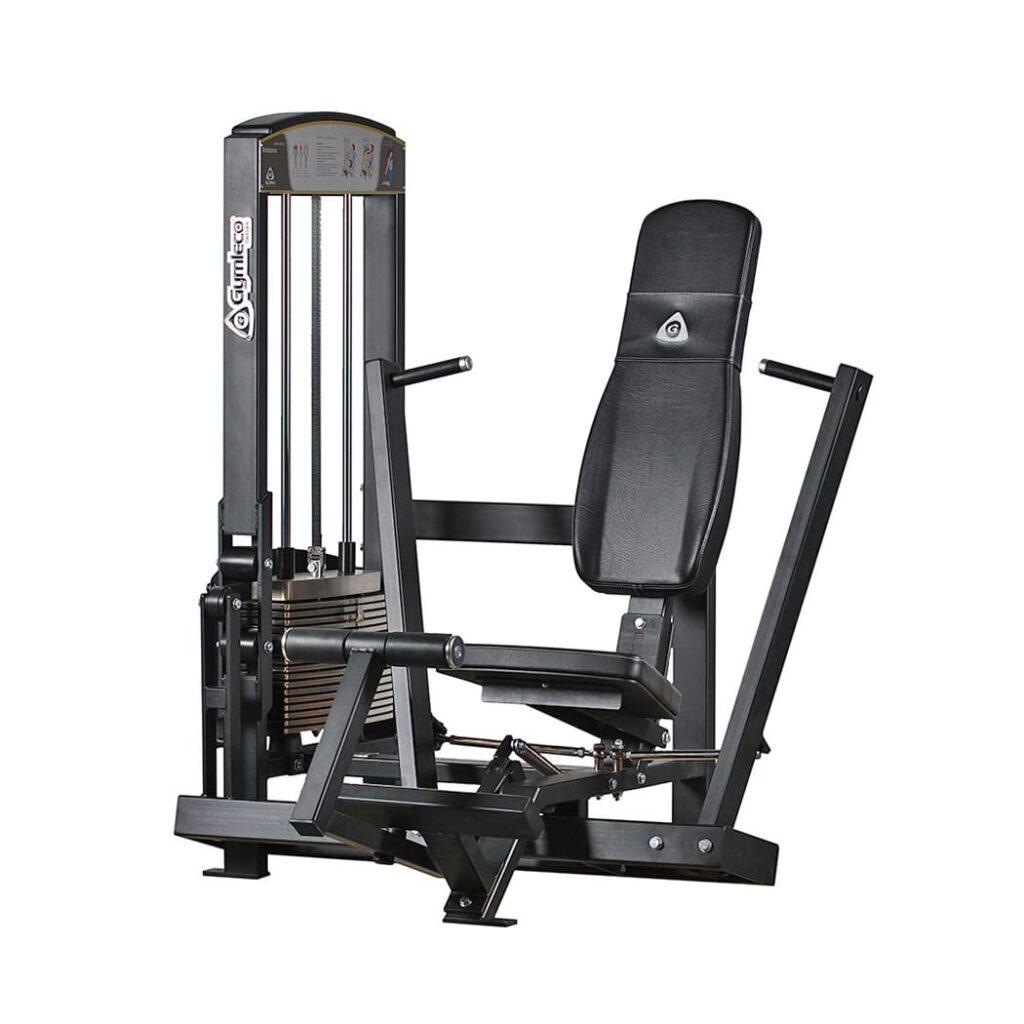 321 seated wide chest press selectorized machine from Gymleco for chest training