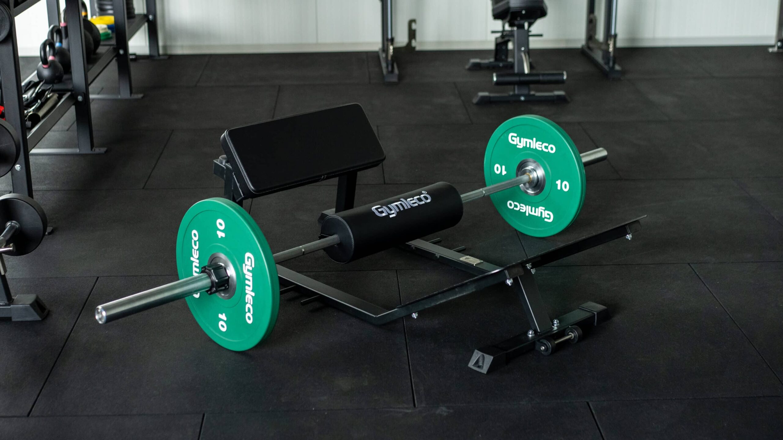 Gymlecos Hip Thrust Bench with barbell and weights