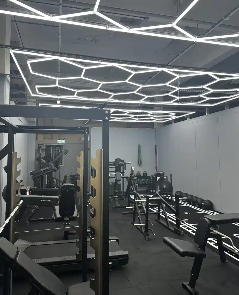 A50 showroom in teh UK with Gymlecos multi smith machine and other gym machines