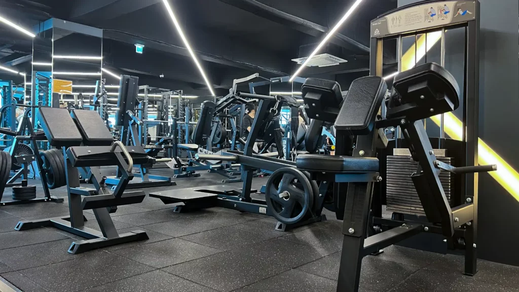 Gymleco gymutrustning på sydkoreanskt gym